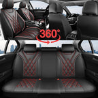 Santa Fe Seat Covers Custom Fit for Hyundai Santa Fe 2007-2026 (Only 5-Seat Version) - Full Set Premium Leather, Waterproof, All-Weather, Airbag Compatible, Car Seat Protectors (Redline)