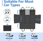 Hard Bottom Dog Car Seat Cover for Back Seat – Waterproof Nonslip Hammock Extender for Trucks & SUVs, Heavy Duty Pet Protector, Black Faux Leather