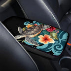 Dreaweet Center Console Cover Polynesian Tribal Turtle Car Accessories Armrest Box Storage Mat Soft Comfort Arm Rest Cover for Car Truck SUV