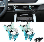 2PCS Car Air Fresheners Vent Clips, Butterfly Car Accessories, Sparkly Bling Dual Butterfly Auto Air Vent Clips, Automotive Cute Air Conditioning Outlet Decoration Universal for Women Girl