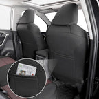 coverdream Rav4 Seat Covers Custom Fit for 2013-2018 Toyota Rav4 LE,Full Coverage Polyester Car Seat Protector(Full Set,Black & Wine)
