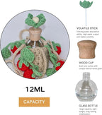 Handmade Crochet Hanging Car Air Freshener - Sweet Cherry Charm with 12ml Refillable Glass Essential Oil Bottle, Cute Car Accessories for Women & Bedroom Floral Decor