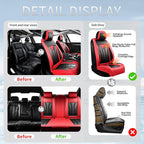 Fit Tucson Car Seat Covers Compatible with Hyundai Tucson 2010-2026, Premium Leather Breathable, Wear Resistant, Airbag Compatible, All-Weather Protection & Full Coverage, Full Set Red&Black