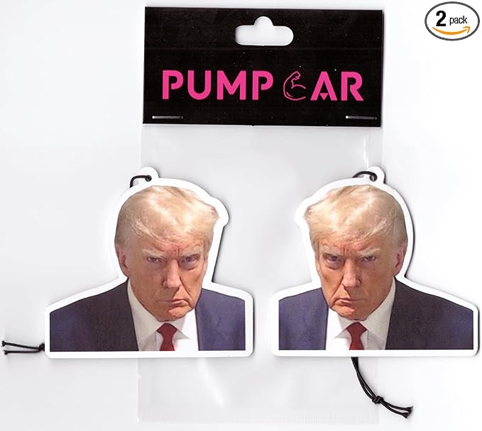PumpCar car air freshener 2-piece double-sided president donnie mugshot hanging cherry-scented for rearview mirror Car Interior Accessories Household Gifts