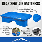 Pittman Outdoors Backseat Bed Air Mattress – 60” Rear Seat Air Mattress for Trucks, Vans & Large SUV – Includes Pump, Pillow & Storage Bag – Inflatable Back Seat Air Mattress – Blue