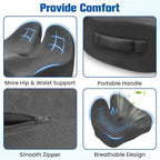 Seat Cushion, Chair Cushions for Office Chairs/Desk Seats/Wheelchair - Hip&Sciatica&Tailbone Pain Relief Memory Foam Office Chair Cushion for Long Sitting Office Workers (Grey, X-Large)
