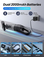 Yedop Handheld Vacuum Cordless, 26,000 Pa High Power Suction, Portable Rechargeable Car Vacuum Cleaner for Home, Office, Pet Hair, Car Detailing, Black