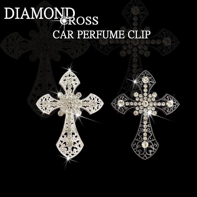 Bling Rhinestone Air Vent Clip with Car Freshener & Decoration,Cute Dash Decor Accessory