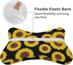 2 Pack Car Neck Pillow Compatible with Floral Black Yellow Flowers Sunflower, Softness Car Headrest Pillow for Driving with Adjustable Strap, Memory Foam and Breathable Removable Cover