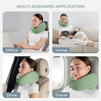 Skechers Women's Memory Foam Neck Pillow, Comfortable & Breathable Travel Pillow,Neck Pillow Airplane for Travel, Car Rides, Home, and Office Use, Ergonomic Design for Men and Women,Green