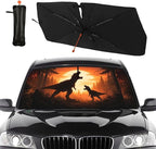 Dinosaur Sunset Car Windshield Sunshade Umbrella Sunset Print Sun Shade for Car Windshield Umbrella Upgraded Sunshades Blocks UV & Heat Front Window Shades for SUV Sedan Auto