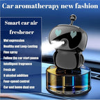 Robot Intelligent Aromatherapy Machine, Smart Cute Robot Car Air Freshener, Fine Spray/Fillable/Four-Gear Adjustment/Vibration Sensing/On-Off/Large Capacity Long-Lasting Fragrance/V1(Black, Hilton)
