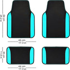 Flying Banner Car Seat Covers Front Seats Rear Bench Polyester car seat Protectors Easy installations Rear Bench Split Classic Man Lady Truck (Full Set - Low Back - Combo Pack, Black Mint Blue)