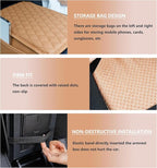 Car Center Console Cover,Microfiber Leather Car Armrest Cover Cushion with Storage Bags, Universal Car Armrest Storage Box Car Interior Accessories for Most Vehicles, Khaki