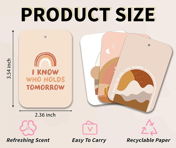 Christian Car Fresheners, 4pcs Boho Car Accessories Interior, Mirror Decor For Women Man, Air Freshener Hanging For Bathroom Dorm Books Bedroom Closet Drawer, Jesus Religious Accessories Gifts -04