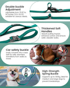 Hands Free Dog Leash, 2-in-1 Detachable Pet Seatbelt,5.9-9.2 ft Crossbody Dog Leash with Double-Sided Reflective for Walking, Hiking, Travel etc.(Orange)