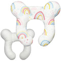 Baby Head Support Pillow for Newborn Toddler, Baby Neck Pillow Upgraded Comfortable Sleep Cushion for Car Plane Stroller Pushchair - Rainbow A