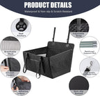 Dog Car Seat for Large Medium Dogs, Dog Car Seat Cover for Back Seat, Foldable Pet CarSeat with Safety Belt, Waterproof Fabric & Breathable Mesh, Back Seat Cover for Dogs Under 40lbs (Large, Black)