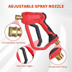 Selkie 5000PSI Pressure Washer Gun with Foam Cannon, Pressure Washer Sprayer Gun with Dual Adjustable Snow Foam Lance with 7pcs Nozzles,1/4" Quick Connector,4350PSI