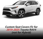 Car seat Covers Compatible with Toyota RAV4 2019-2024 2025 LE XLE XLE Premium Limited Automotive Cushion Protector Replacement,Compatible with Airbag. Waterproof Faux Leather(2 Front, Black)