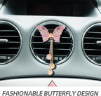 Healifty Car Air Freshener Clips for Vents 2 Pcs Butterfly Rhinestone Aromatherapy Diffuser Vent Clips Stylish Auto Vent Clip Air Freshener Car Interior Accessories for Women