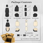 Car Seat Cover for Ford Explorer 2000-2025, Waterproof Durable Compatible Airbag, Premium Leather Seat Protector(5 Seats Luxury,Black)