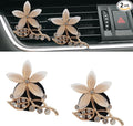 Flower Car Accessories,Lotus Air Freshener Vent Clips,2pcs Bling Champagne Flower Car Decor,Cute Dashboard Decorations for Women