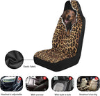 BIGCARJOB Leopard Print Car Seat Cover Full Set Universal Car Interior Accessories Set Car Front Seat Covers Auto Interior Seat Protector Saddle Blanket for Women