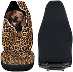 BIGCARJOB Leopard Print Car Seat Cover Full Set Universal Car Interior Accessories Set Car Front Seat Covers Auto Interior Seat Protector Saddle Blanket for Women