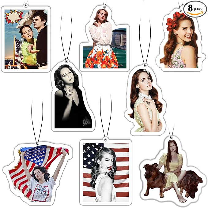 Pounchi Baroque Pop Car Air Freshener Cards (8 Pack Refreshing Ice Scent) Singer Accessories for Car Interior Hanging Gift Rearview Pendant Supplies