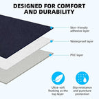 KMZ SUV Air Mattress with 2 Pillows – Thickened and Flocked Car Bed – Portable Travel Pad for Camping & Road Trips – Quick Inflate & Deflate with External Pump – Navy Blue+Light Gray