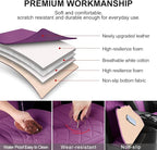 2 Pack Leather Front Car Seat Covers, Universal Sideless Car Seat Protectors with Storage Pocket and Seat Belt Pads, Waterproof Automotive Seat Cover for Cars Trucks SUV(Purple)