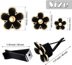 Frienda 6 Pcs Daisy Flower Air Vent Clip Accessories Air Conditioning Outlet Clip Car Air Freshener Dashboard Accessories Charm Car Inter Decor(2.5 cm, 3 cm, 3.3 cm,Black)