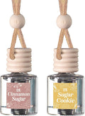 C&E Craft Co Hanging Car Air Freshener Diffuser 2 Pack, Long Lasting Fragrance Oil Car Freshener, Glass Bottle Auto Air Freshener, Made in USA (Cinnamon Sugar + Sugar Cookie)