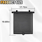 2PCS Car Window Shades for Baby, 18" x 20" Retractable Car Shades for Side Window with Suction Cups, Blocks Heat and UV Rays Glare Protection, Baby Auto Accessories for Vehicle House Office Window