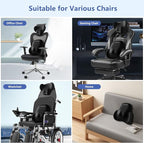 Car Lumbar Support Pillow and Neck Pillow kit for Back & Neck Pain Relief Ergonomic Memory Foam Car Seat Headrest & Lumbar Cushion with Adjustable Strap for Driving Seat/Office Chair Black