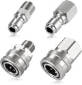 4 PCS Pressure Washer Coupler Quick Connect Fittings，3/8 in NPT Female and Male Thread (Premium Pressure Washer Hose Adapter Set), Stainless Steel Hose Connector, 2 Set