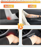 2PCS Car Knee Cushion Pad,Door Armrest Pad with Memory Foam for Knee Leg Elbow,Knife-Shaped Car Armrest Cushion with Full Coverage Velcro,Automotive Interior Accessories(Carbon Fiber)