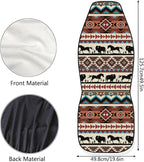 ELEQIN Aztec Horse Yak Car Seat Covers, Front Car Seat Cushion, 2 PCS Canvas Auto Cushion Protector Universal Fit Most Cars, Automotive Interior Decor