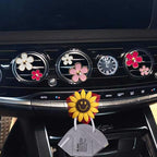 Daisy Air Vent Clips - 6 Pcs Cute Flower Car Diffusers + Mask Hook (Mixed Color)