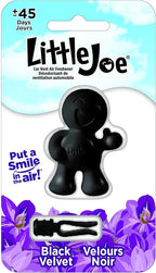 Little Joe 96405 Black Velvet Scent Car Air Freshener Vent Clip, Fights Odors for up to 45 Days, Long-Lasting Freshness, Cute Car Odor Eliminator, Pack of 1