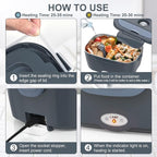 Electric Lunch Box Food Heater, 3 in 1 Ultra Quick Heated Lunch Boxes for Adults, 12V/24V/110V Portable Food Warmer for Car/Truck/Office With Fork Spoon and Insulated Carry Bag
