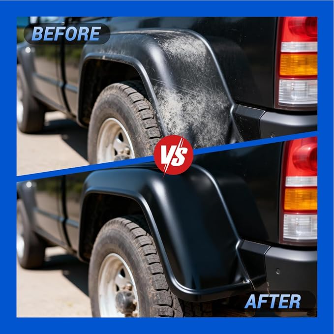 Ultimate Car Scratch & Trim Restoration Kit - Erases Scratches, Revives Faded Black Plastic, Vinyl & Rubber to Restore a Like-Deep Shine, Plastic Refurbishment