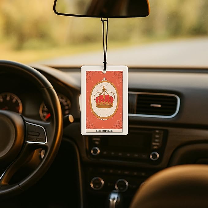 Vintage Boho Witchy Tarot Card Car Air Freshener 4 Pcs, THE EMPEROR EMPRESS FOOL HANGEDMAN Tarot Card Air Freshener Hanging for Cars Books Closet Drawer, Witchy Car Accessories for Women Men