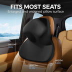 BEBAS Car Headrest Pillow, Ergonomic Neck Pillow with Memory Foam, Enlarged Surface for Head Neck Shoulder Support, Breathable Removeable Car Seat Pillow for Pain Relief(Black, 1 Pack)