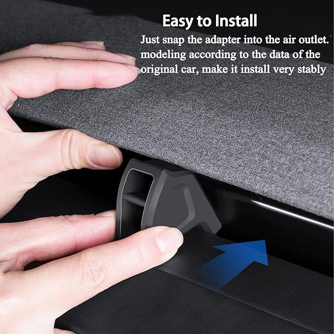 Air Freshener Adapter for 2025 2026 Tesla New Model Y Juniper Launch Series & 2024 2025 Tesla Model 3, Silicone Air Vent clips for Tesla Model Y/3 Car Accessories, without Air Freshener (Black, 2Pcs)