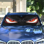 Cartoon Evil Red Eyes Windshield Sunshade Car Sun Shade Front Window Shade for Truck SUV Blocks UV Rays Sun Reflector Visor Protector Accordion Folding