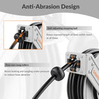 Giraffe Tools Pressure Washer Hose Reel 60ft, 2600 PSI Power Washer Hose Reel, Pressure Washer Retractable Hose Reel, Heavy Duty, Wall/Floor Mounted