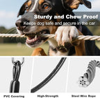 Dog Seat Belt for Car,Chew Proof Dog Car Seat Belt,2 in 1 Car Harness for Dogs Safety Seat Belt,Heavy Duty Pet Seat Belt for Medium & Large Dogs Chewer
