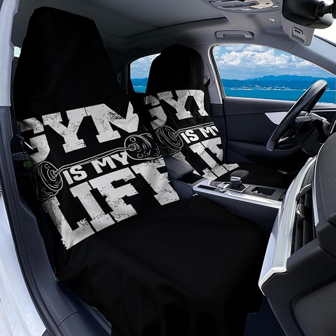 1 Pack Car Towel Seat Covers with Storage Bag, Multifunctional Towel for Gym Outdoor Sport, Picnic, Beach, Pet Dog Travel,Non-Slip Washable Car Seat Protector (Gym is Life)